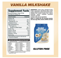 Pure Protein Whey Powder Vanilla Cream 1.75lb 25g Protein