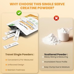 Creatine Monohydrate Micronized Powder – 10 Single-Serve Travel Packs 5g – Cl…