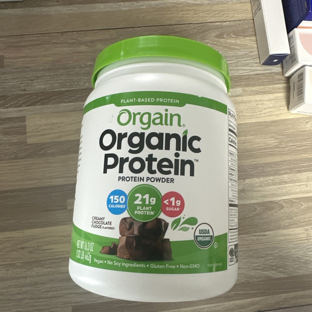 12/26 Orgain Organic Vegan Protein Powder, Creamy Chocolate Fudge – 21g Plant Pr