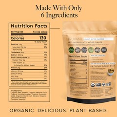 Truvani Organic Plant-Based Peanut Butter Protein Powder, 23.1 oz