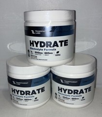 Lot Of 3-Transparent Labs Hydrate Electrolyte Formula Peach Mango/40 Servings Ea
