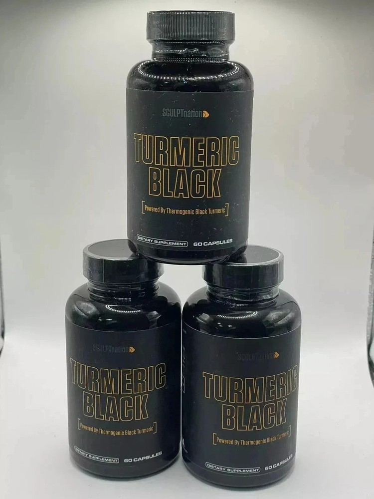3 Pack – Turmeric Black Sculptnation Fatigue Muscle Build FatBurn Bloating Treat