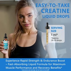 Creatine Liquid Drops – 98% High Absorption 1 Fl Oz (Pack of 1)