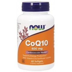 Now Foods Coq10 With Lecithin & Vitamin E 400mg 60 Softgels