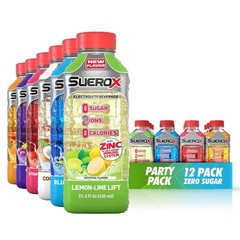 SueroX Zero Sugar Electrolyte Drink for Hydration and Recovery, 12 PACK