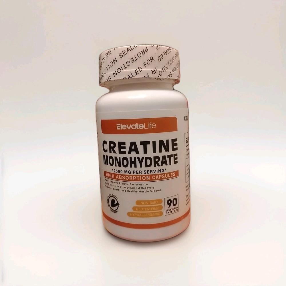 Creatine Monohydrate 2500mg, 90 Capsules – Gluten Free, Non-GMO