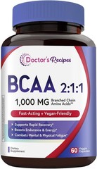 Doctors Recipes BCAA 1000 mg, 211 Ratio, L-Leucine, L-Isoleucine, L-Valine, B…