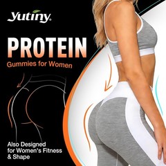 Yutiny Whey Protein Gummies 10g Protein BCAA 2:1:1 – Sugar Free Orange 120 Count