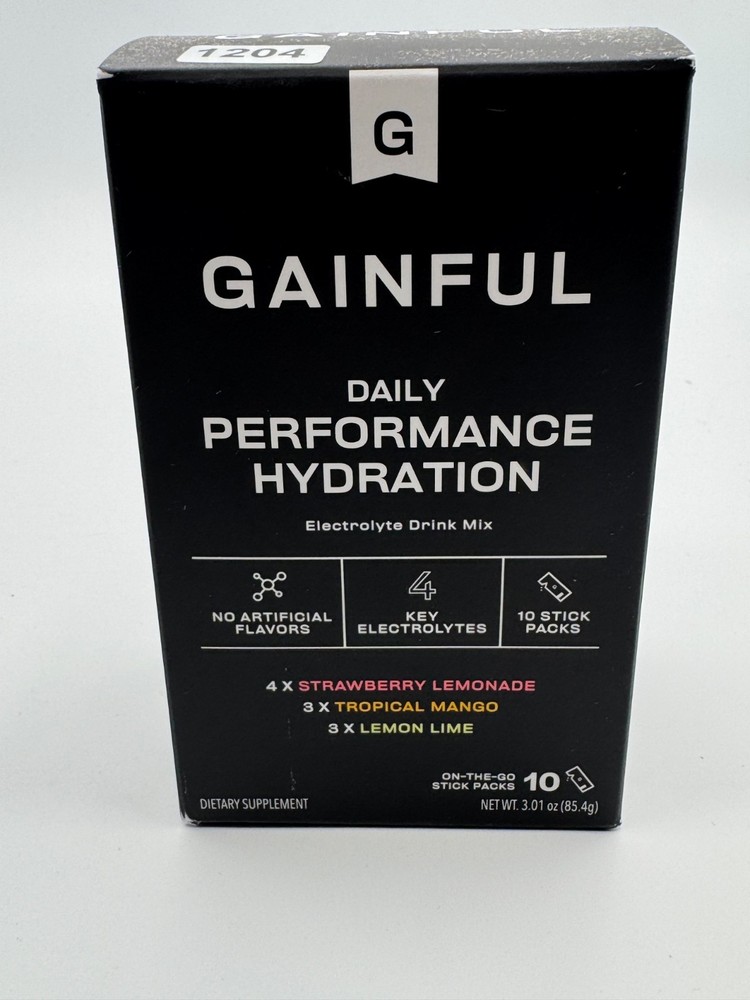 Gainful Daily Performance Hydration Electrolyte Drink Mix 10 Stick Packs