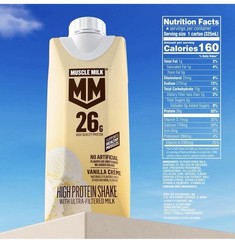 Muscle Milk 26g High Protein Shake Vanilla Creme Ultra Filtered Milk 11oz 4 Pack