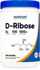 Nutricost D-Ribose Powder 500 Grams – 1.1 Pound (Pack of 1), Multicolor