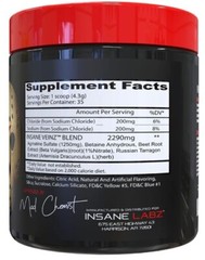 Psychotic Pre Workout Insane Veinz Apple 35 servings