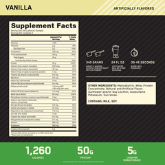 Optimum Nutrition Serious Mass, Vanilla, Weight Gainer Protein Powder, 3 lb