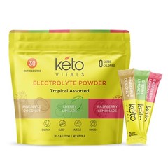 Keto Vitals Tropical Electrolyte Powder Stick Packs Tropical Assorted 30CT