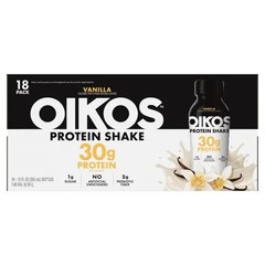 HIGH PROTEIN SHAKE 30G OIKOS DRINKS VANILLA SHAKES LOW SUGAR MUSCLE GAIN 18 PACK