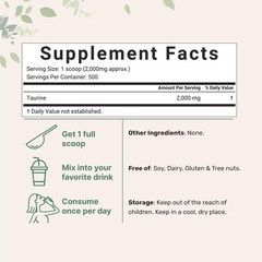 Micro Ingredients Taurine Powder Supplement | 1 KG, 2.21 Pound (Pack of 1)