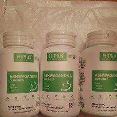 Ashwaganda Ksm-66 Gummies 3 Bottle Pack 3 Months for Stress and Sleep 🫐 Flavor