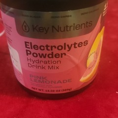 Key Nutrients Electrolytes Powder Pink Lemonade 13.02 oz Sodium Potassium