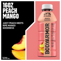 Electrolyte Drink Peach Mango 16 Fl Oz Bottles Pack of 24 Hydration Sports