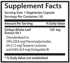 Brain Function – Ginkgo Biloba Extract 120mg – Helps Maintain Vision Pills 3B