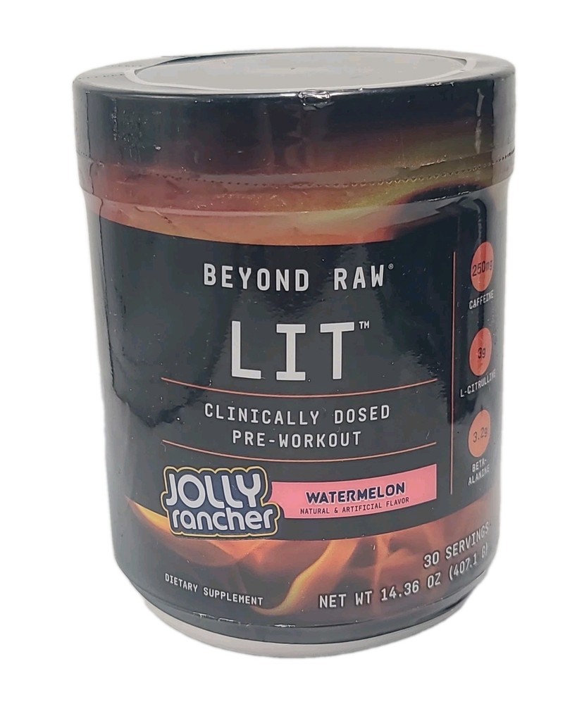 BEYOND RAW• LIT• JOLLY Rancher Supplement• 30 Servings WATER MELON Flavors 07/27