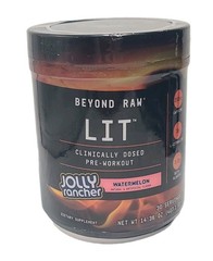 BEYOND RAW• LIT• JOLLY Rancher Supplement• 30 Servings WATER MELON Flavors 07/27