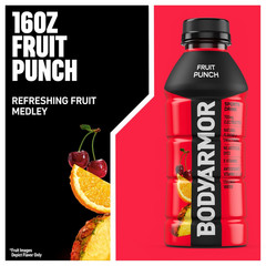 Sports Drink, Fruit Punch, Electrolyte Drink Hydration, 16 Fl Oz Bottles (12 Pac