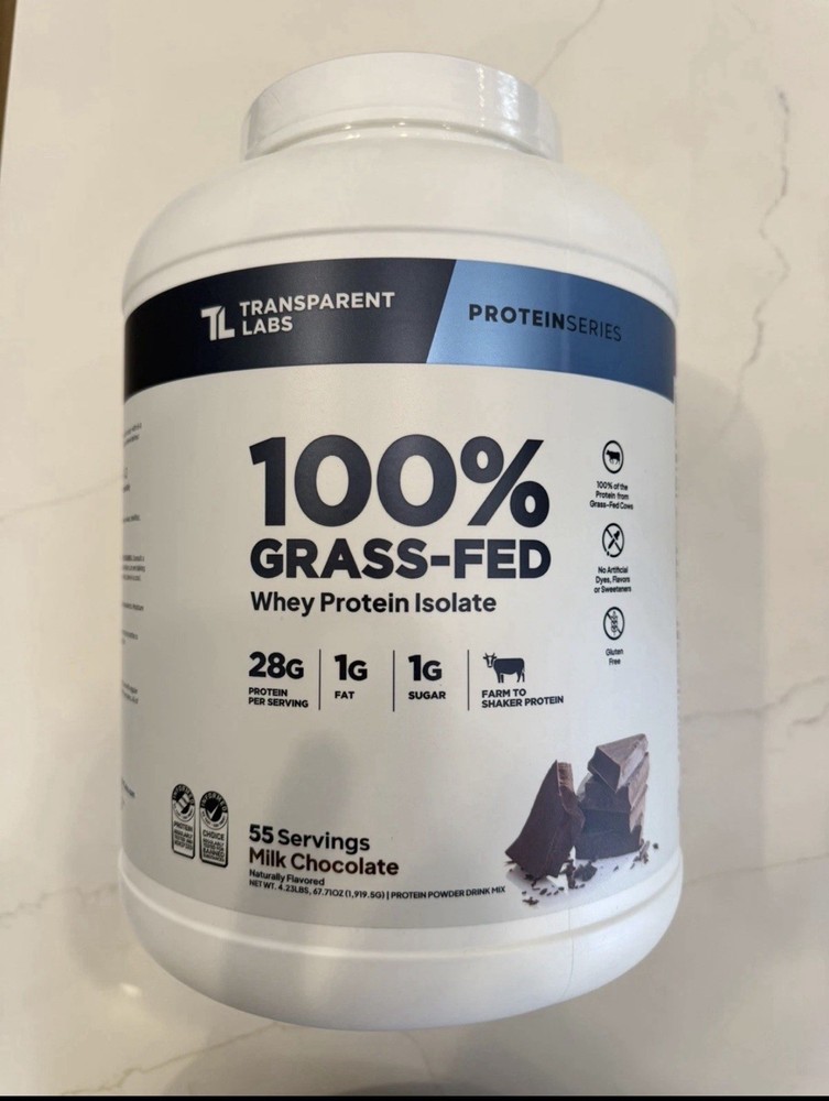 Transparent Labs Grass-Fed Whey Protein Isolate – Naturally Flavored, 55 Serving