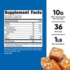 Nutricost Premium MCT Oil Powder (1 LB) (Salted Carmel) (36 Servings)