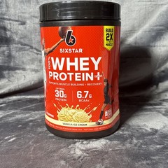SixStar 100% Whey Protein Plus 30g VANILLA CREAM Flavor 1.81lbs- NEW SEALED-