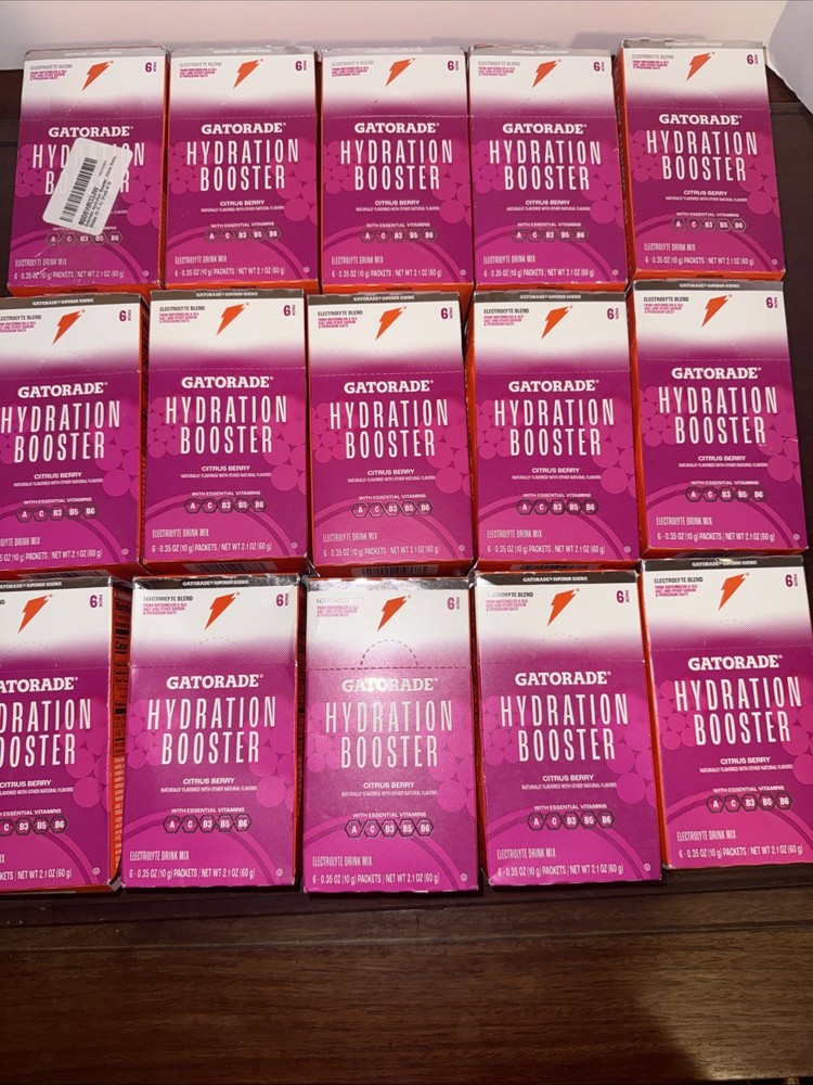 15 Gatorade Hydration Booster, Flavor Citrus Berry 6 Sticks Each 90 Total. 3/26