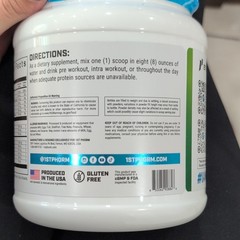 1st Phorm EAA Essential Amino Acids Powder Sour Green Apple 1.57 lb 07/27
