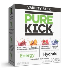 Pure Kick Energy & Hydration Electrolyte Powdered Drink Mix Variety pack, 30 Cou