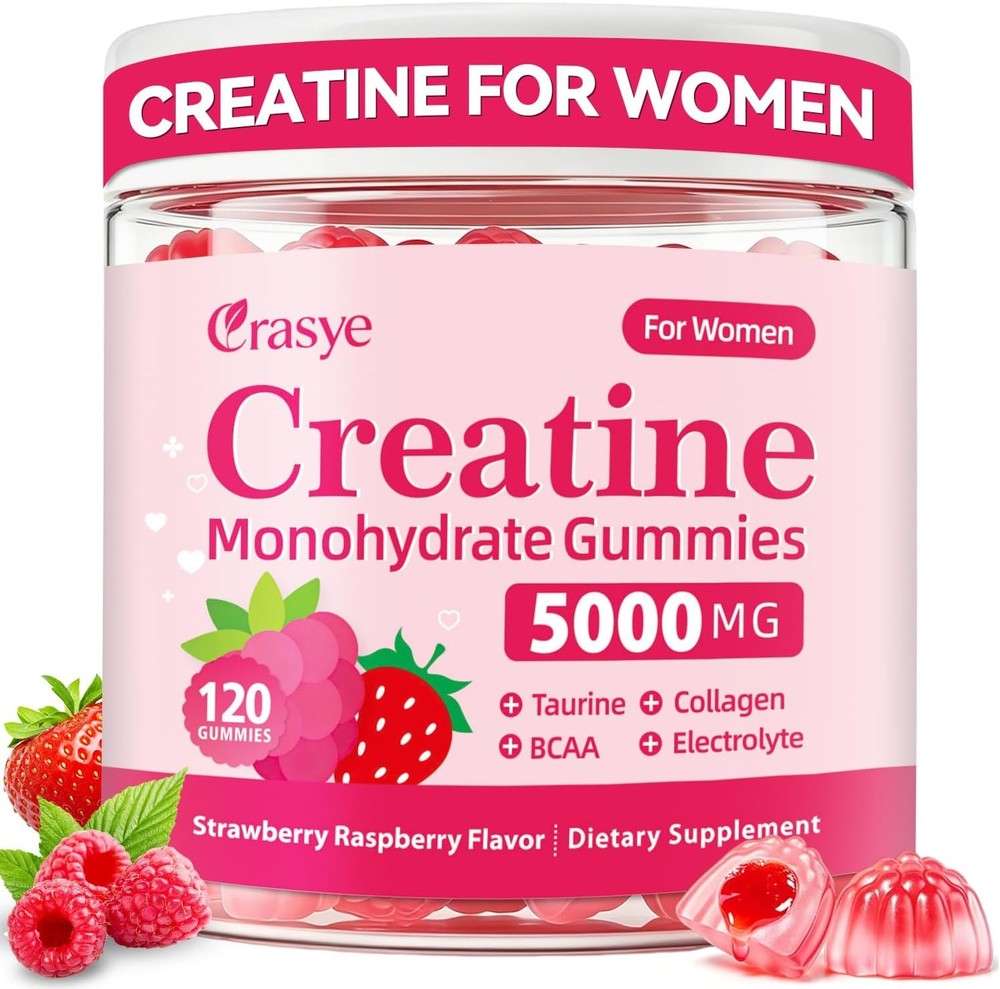 Creatine Gummies for Women with Collagen BCAA, Taurine, Electrolytes 120 gummies