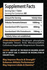 increase muscle mass fast – Tribulus Terrestris 1000mg 3 Bottles 180 Tablets