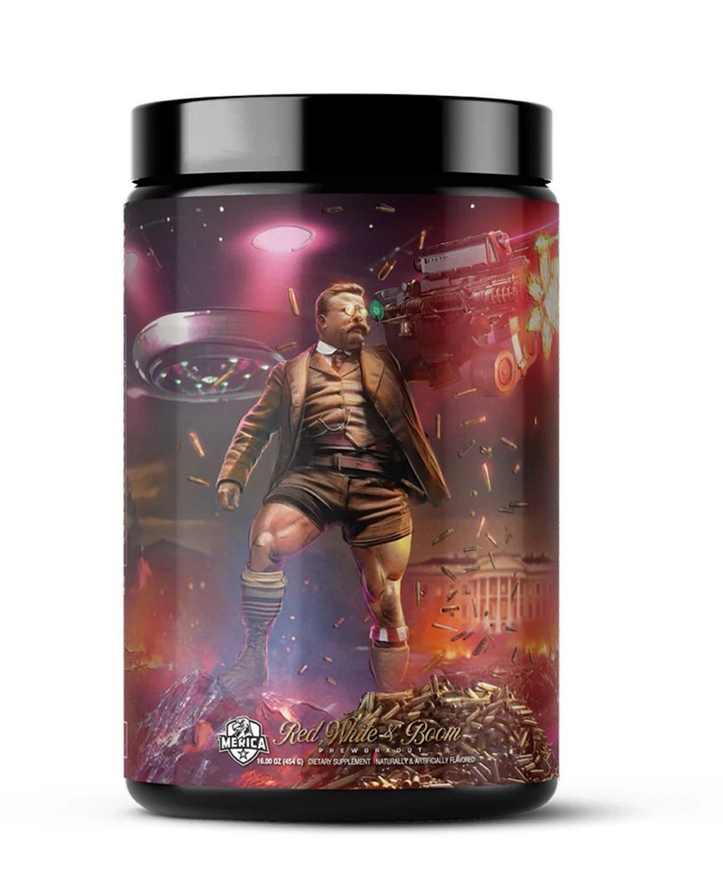 PRE-WORKOUT – Mercia Labz – RED WHITE & BOOM: Teddy’s Grape Melon [16 Oz]