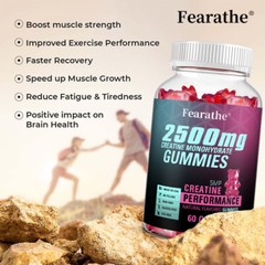 Creatine Monohydrate – Increase Strength & Build Muscle, 60 Gummies