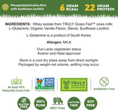 Grass-Fed Whey Protein Isolate Powder – Creamy Vanilla Flavor – 1 Lb Bag | 100%