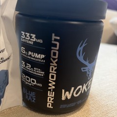 Woke AF ‘Blue Raz’ Pre-workout 12.9 oz / 03/2028 & Creatine Gummy Bundle 06/2027