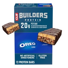 CLIF BUILDERS Protein Bars – OREO-Flavored – 20g Plant Based – 12