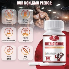 60 Capsules Nitric Oxide Booster Supplement for Vasodilation & Muscle Health