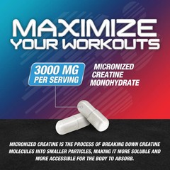 Monohidrato De Creatina En 60 Capsulas 750mg Masa Muscular Para Mujeres Hombres