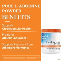 Pure L-Arginine Powder, & Gluten-Free, 10.6 oz for Enhanced Endurance