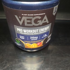 Vega Mango Passionfruit Pre-Workout Energy Supplement 8.4 Oz. Powder 01/2027 NEW