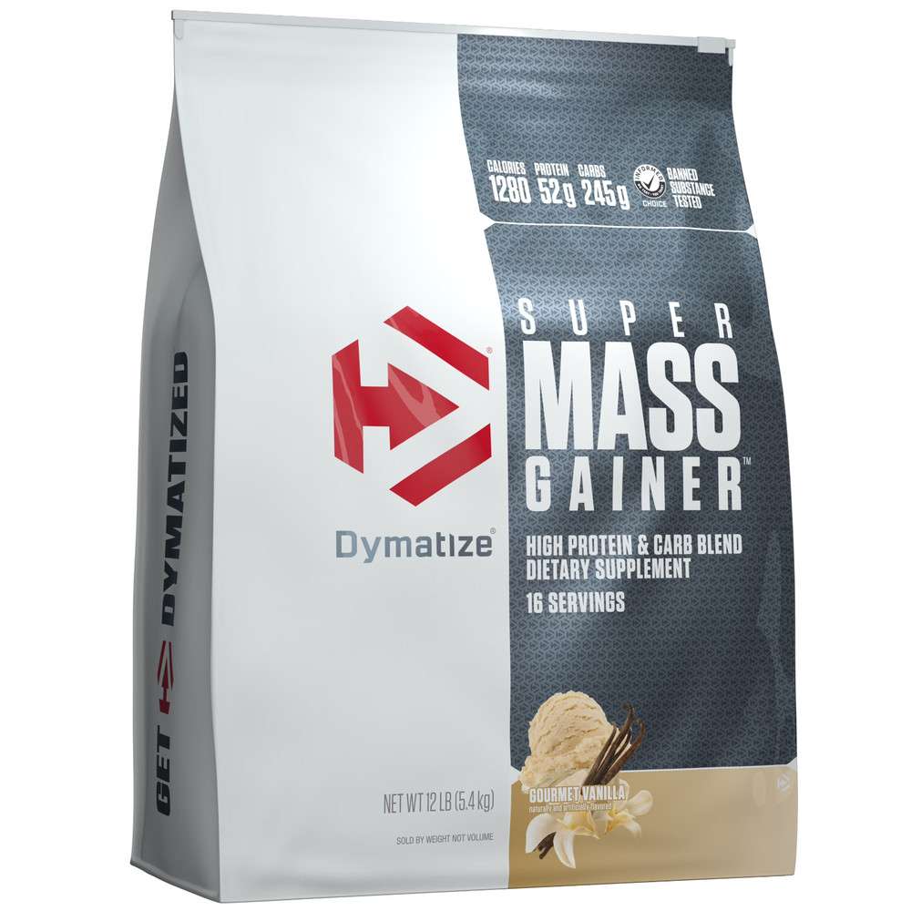 Dymatize Super Mass Gainer, High Protein & Carb Blend, Gourmet Vanilla, 12 Lb