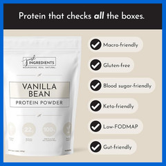 JUST INGREDIENTS Vanilla Protein Powder 15 Servings 22g Grass Fed Whey 2PK