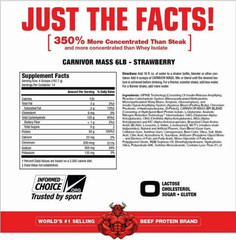MuscleMeds Carnivor Mass Gainer, Strawberry, 6 lb, 50g Protein