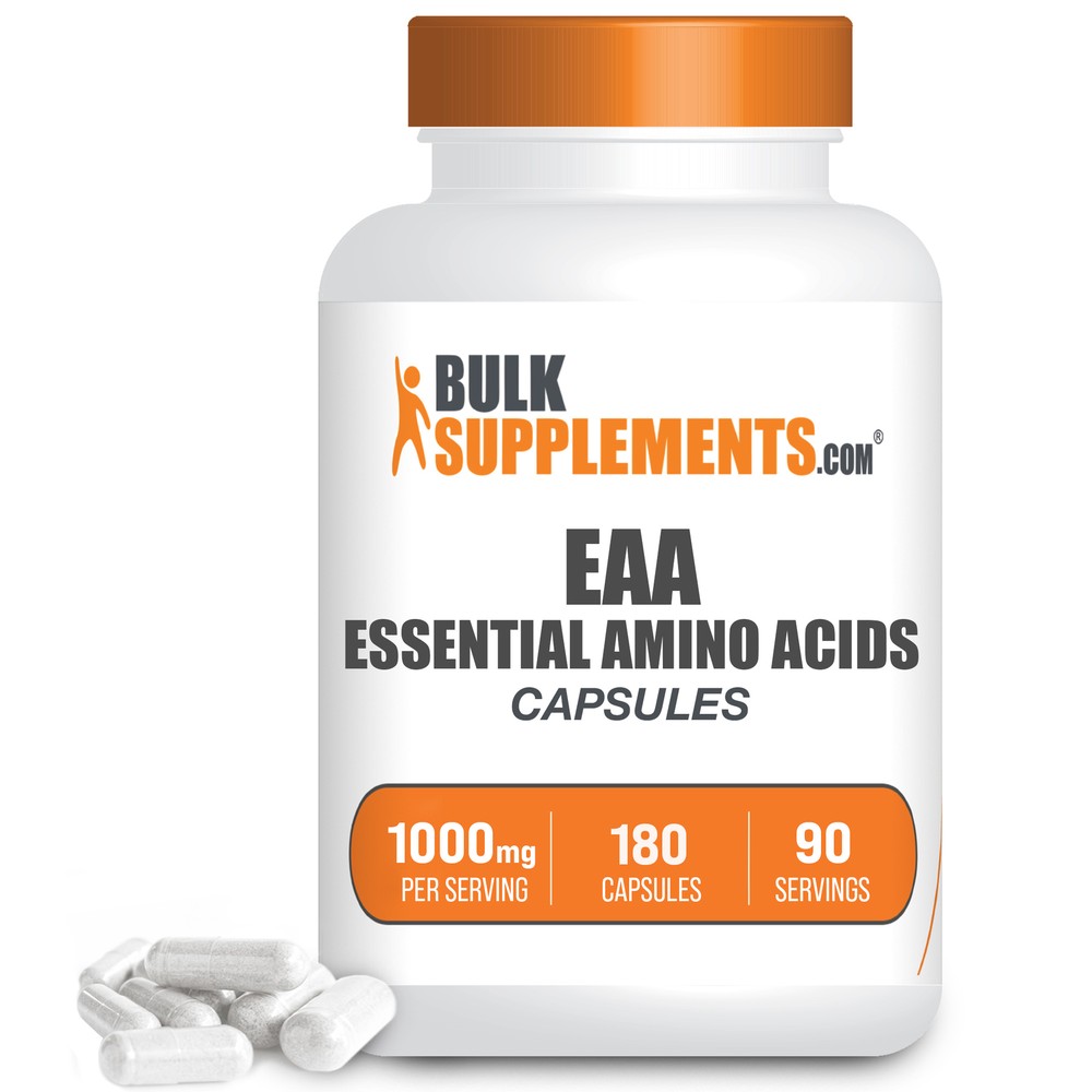 BulkSupplements Essential Amino Acids (EAA) Capsule 180ct – 1g Per Serving