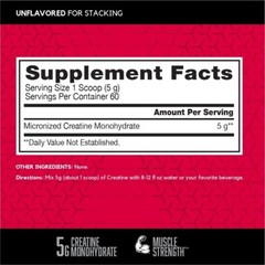 Premium Creatine Monohydrate Powder – Unflavored 60 Servings, 2 Months Supply