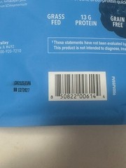 Paleovalley 100% Grass Fed Bone Broth Protein Powder Vanilla 30 Serv BB 12/27